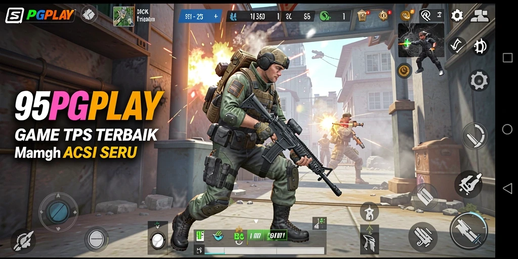Tangkapan layar <strong>95PGPLAY</strong> menampilkan aksi pertempuran TPS yang mendebarkan.