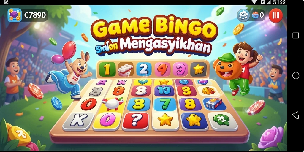 Screenshot C7890 menunjukkan keseruan gameplay Bingo yang menegangkan.