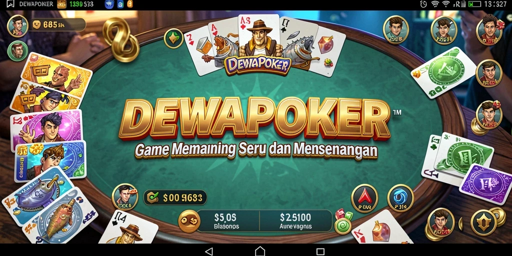 Screenshot gameplay DEWAPOKER dengan aktivitas memancing yang seru.