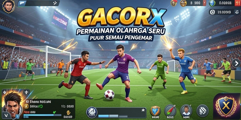 Screenshot utama GACORX menunjukkan aksi olahraga yang menarik dan mendebarkan.