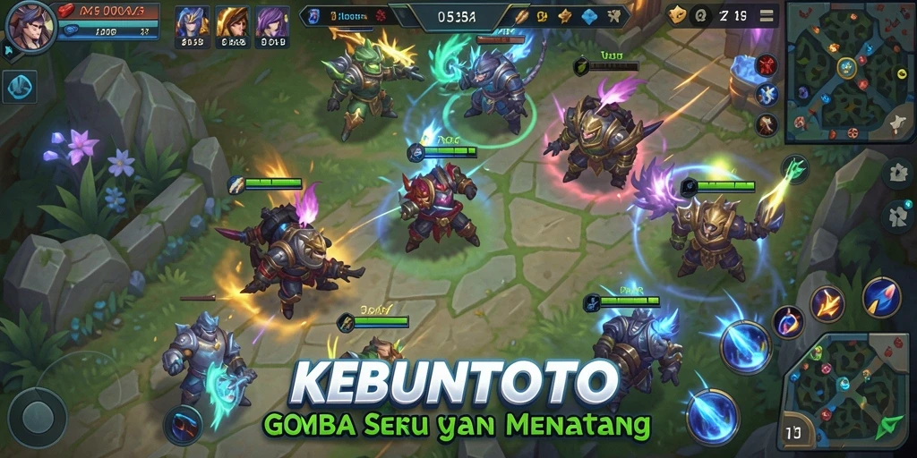 Tampilan gameplay seru dalam KEBUNTOTO MOBA.