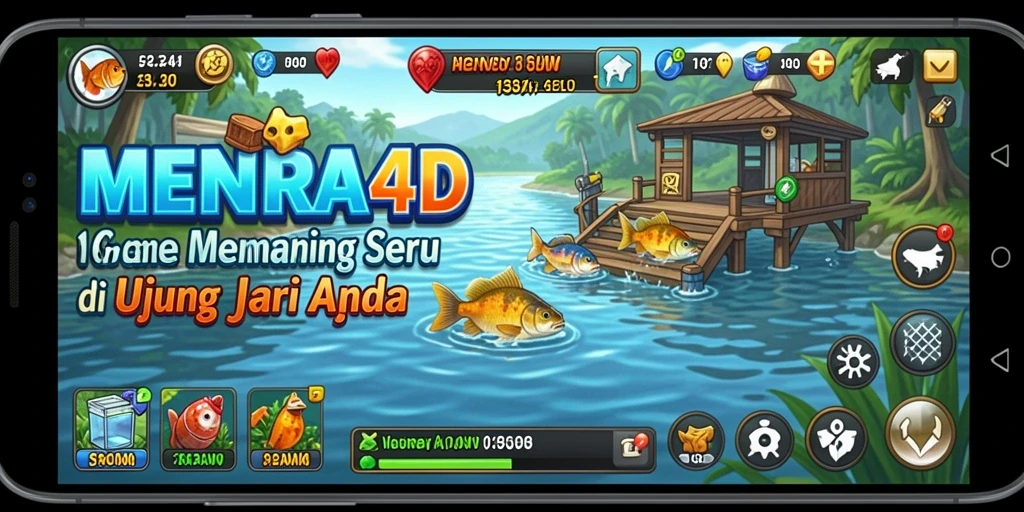 Screenshot MENARA4D menampilkan gameplay memancing yang menarik dan seru.