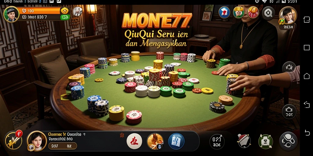 Gameplay seru QiuQiu di MONTE77 dengan interaksi antar pemain.