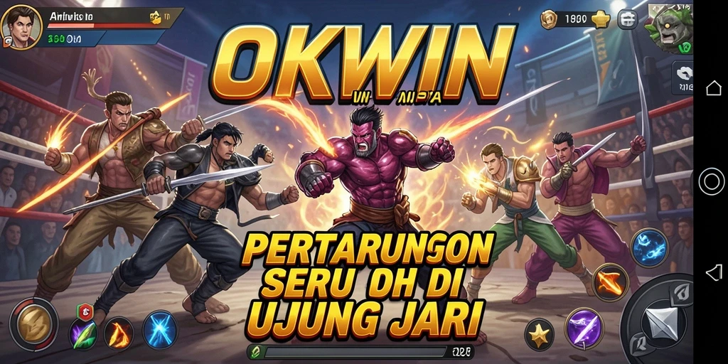 Gameplay OKWIN yang menegangkan dalam pertarungan Fighting.