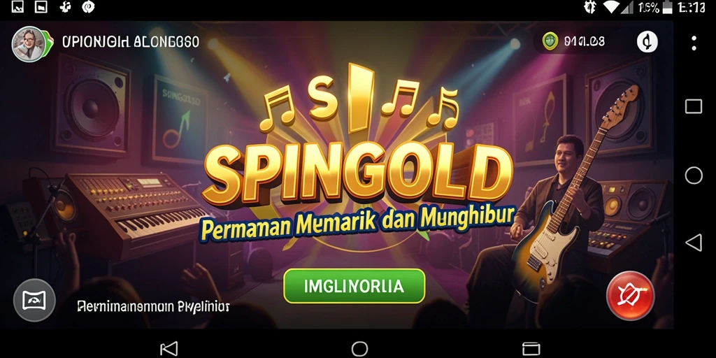 Screenshot utama <strong>SPINGOLD</strong> dengan gameplay musik yang menarik.