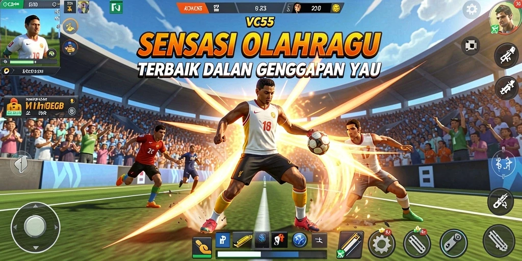 Tampilan gameplay seru dalam VC55 dengan berbagai olahraga.